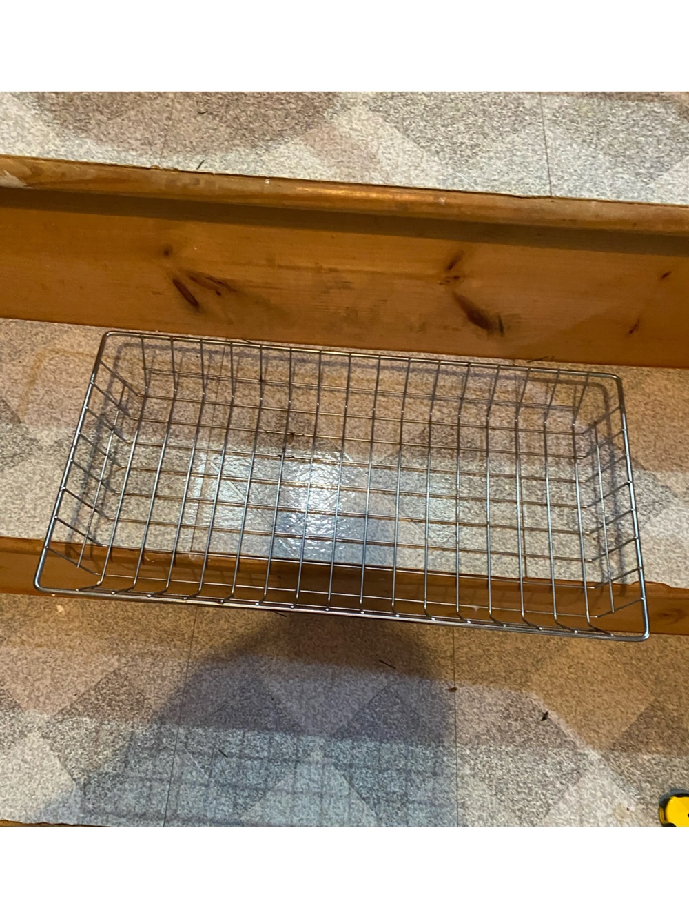 Wire Grid Storage Basket - Silver Finish
